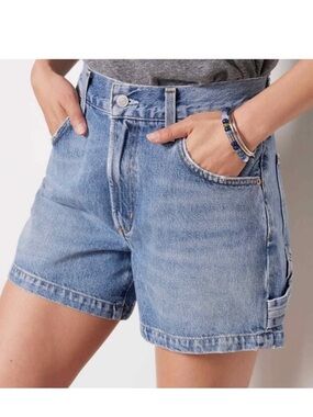 AGOLDE MAGDA BLUE DENIM carpenter style SHORTS SIZE 28 EUC
